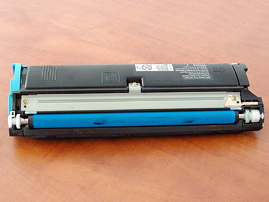 Widok kasety Cyan do drukarki QMS Minolta 2300.