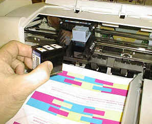Test kartridża w drukarce